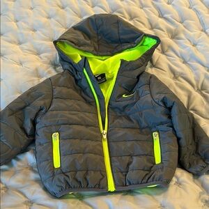 Nike Kids Gray and Neon Green Jacket New